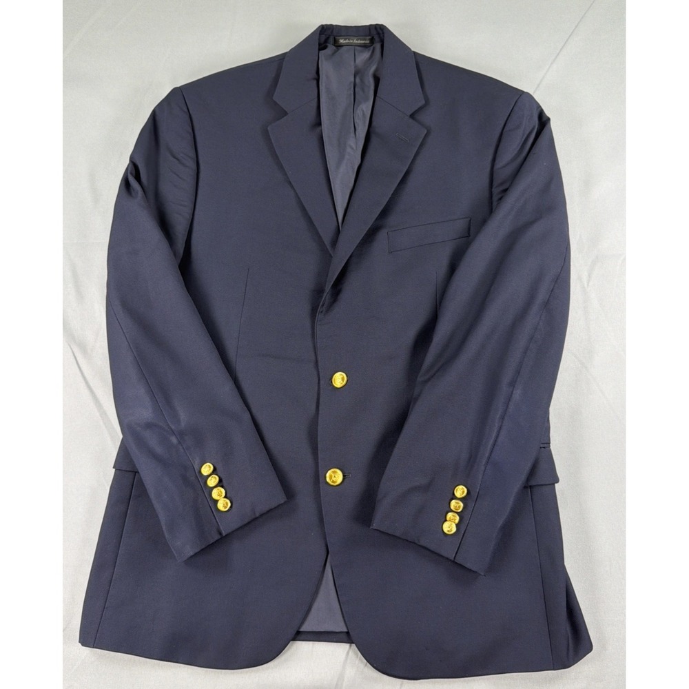 Lauren Ralph Lauren Blazer 41R Navy Wool Gold Buttons Men's Sport Coat Blazer